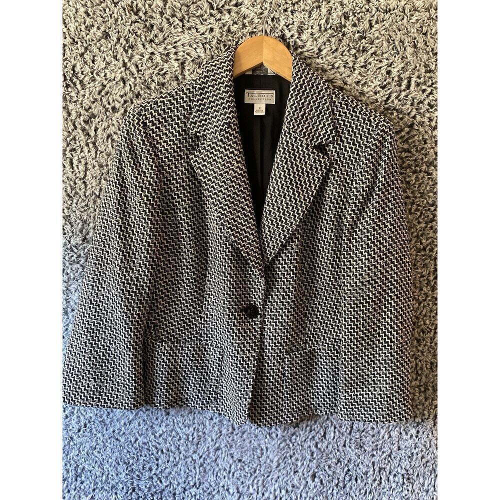 Talbots Vintage 2 PC Suit Wool Blend Skirt Blazer Career 12